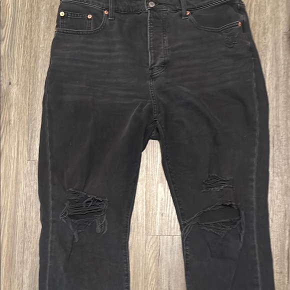 Lucky Brand 90s Loose High Rise Straight Jean, Size 12/31, Black - Picture 2 of 7